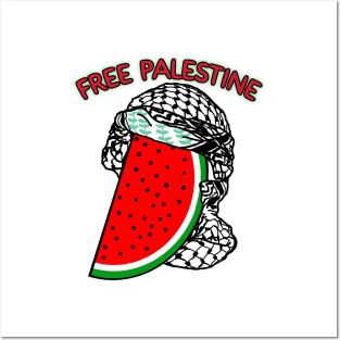 Watermelon Keffiyeh - Half Wrap - Free Palestine - Front Posters and Art